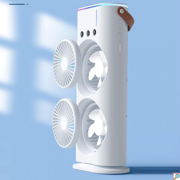 Διπλός USB Ανεμιστήρας με Υδρονέφωση, RGB Φωτισμό & Τηλεχειριστήριο - Arrango