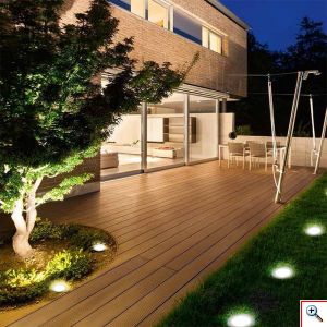 Disk Lights Σετ Ηλιακό Καρφωτό - Χωνευτό Φωτιστικό Led Κήπου με Αισθητήρα Φωτός - 4 Τεμάχια