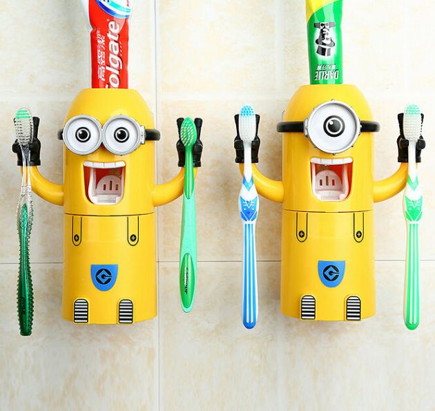 Παιδικό Σετ Dispenser και Θήκη για 2 Οδοντόβουρτσες Minions