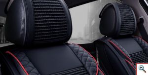 Υπερπολυτελές Πλήρες Σετ - Pu Leather Ανατομικά Καλύμματα για Μπροστινά & Πίσω Καθίσματα & Προσκέφαλα Αυτοκινήτου 9 Τεμάχια