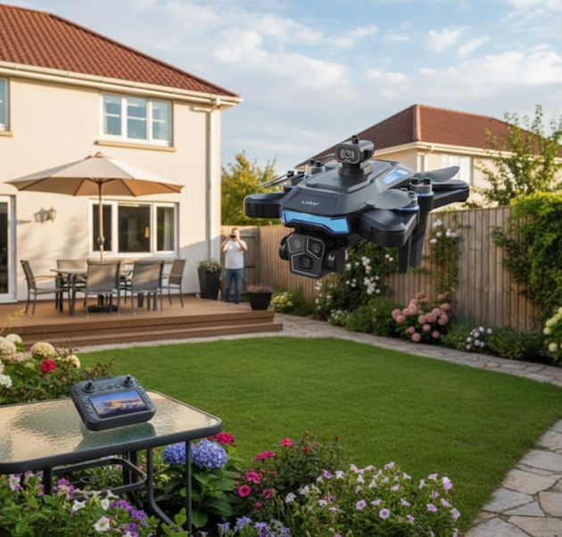 Drone με κάμερα, οθόνη, διπλό χειριστήριο και LED φωτισμό