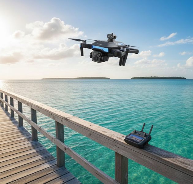 Drone με κάμερα, οθόνη, διπλό χειριστήριο και LED φωτισμό