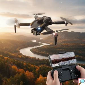 Drone 8K με Κάμερα και Brushless Μοτέρ – Αναδιπλούμενο Drone με LED