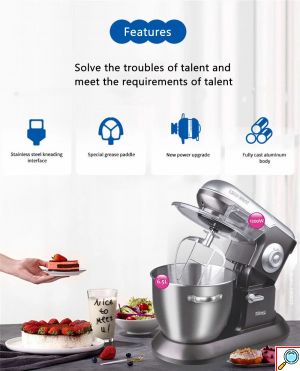 DSP Αυτόματο Ηλεκτρικό Πολυλειτουργικό Μίξερ 1200W με Ανοξείδωτο Μπολ 6.5lt