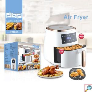DSP Iσχυρή Φριτέζα Αέρος 1500W με Αποσπώμενο Κάδο 5.5lt και Ρυθμιζόμενο Θερμοστάτη Λευκή - Air Fryer KB 2082