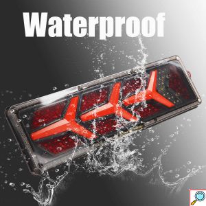 Σετ Universal Αδιάβροχα Δυναμικά LED Πίσω Φανάρια Πορείας - STOP - Φλας - Ομίχλης - Όπισθεν για Φορτηγά & Τρέιλερ 24V 46x13x2cm 2τμχ