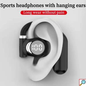 Μονό Ακουστικό Bluetooth Handsfree Ear-Hook με Μικρόφωνο και LED Ψηφιακή Οθόνη με Ένδειξη Μπαταρίας Μαύρο