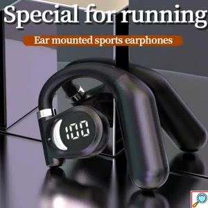 Μονό Ακουστικό Bluetooth Handsfree Ear-Hook με Μικρόφωνο και LED Ψηφιακή Οθόνη με Ένδειξη Μπαταρίας Μαύρο
