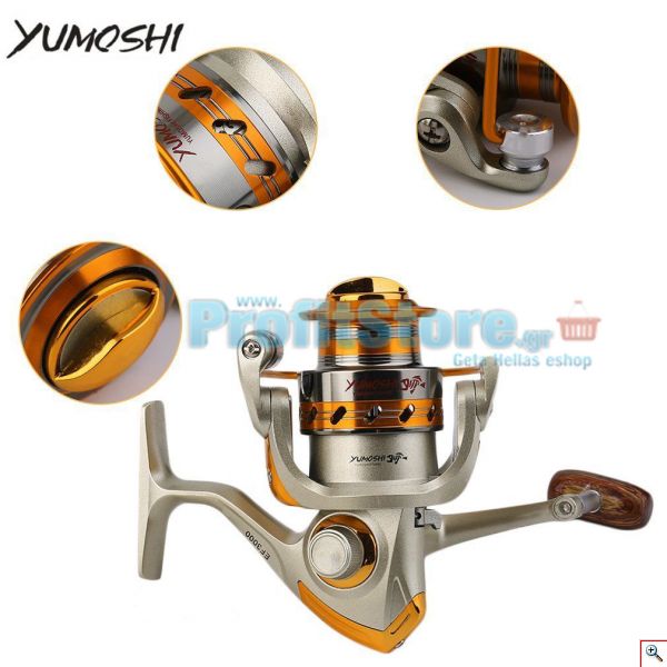 Μηχανισμός για Καλάμι Ψαρέματος με 12 Ρουλεμάν & Οδηγό Πετονιάς Yumoshi EF-7000