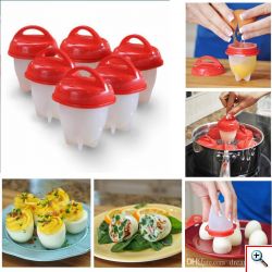 Κιτ 6 Τεμαχίων για Βράσιμο Αυγών - Silicone Egg Boil