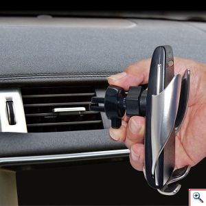 Έξυπνος Ασύρματος Φορτιστής με Αυτόματο Κλιπ & Βάση Στήριξης Τηλεφώνου - Smart Sensor Car Wireless Charger