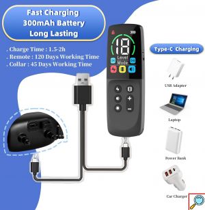 Εκπαιδευτικό Κολάρο Σκύλου με Τηλεχειριστήριο - Συσκευή Εκπαίδευσης για Σκύλους Ρυθμιζόμενο Αδιάβροχο Μαύρο - Eμβέλεια έως 800 μέτρα