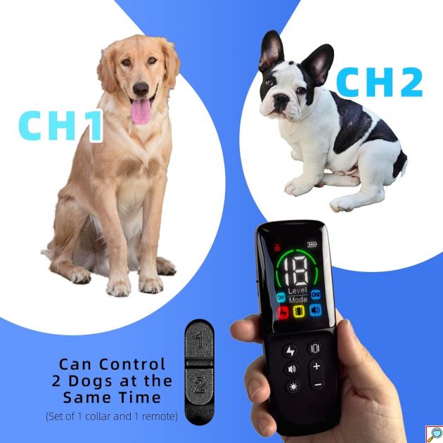 Εκπαιδευτικό Κολάρο Σκύλου με Τηλεχειριστήριο - Συσκευή Εκπαίδευσης για Σκύλους Ρυθμιζόμενο Αδιάβροχο Μαύρο - Eμβέλεια έως 800 μέτρα