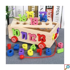 Εκπαιδευτικό Ξύλινο Παιχνίδι Αριθμών για 3+ ετών με Πολύχρωμους Αριθμούς