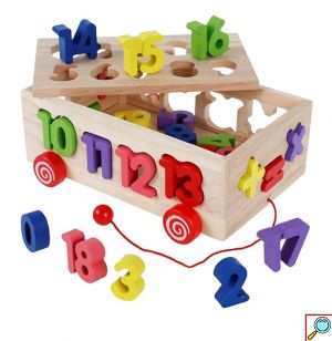 Εκπαιδευτικό Ξύλινο Παιχνίδι Αριθμών για 3+ ετών με Πολύχρωμους Αριθμούς