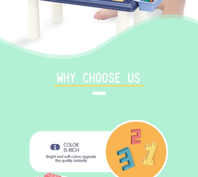 Εκπαιδευτικό Επιτραπέζιο Παιχνίδι Κατασκευής Λούνα Παρκ με Τουβλάκια 69τεμ & Τραπεζάκι