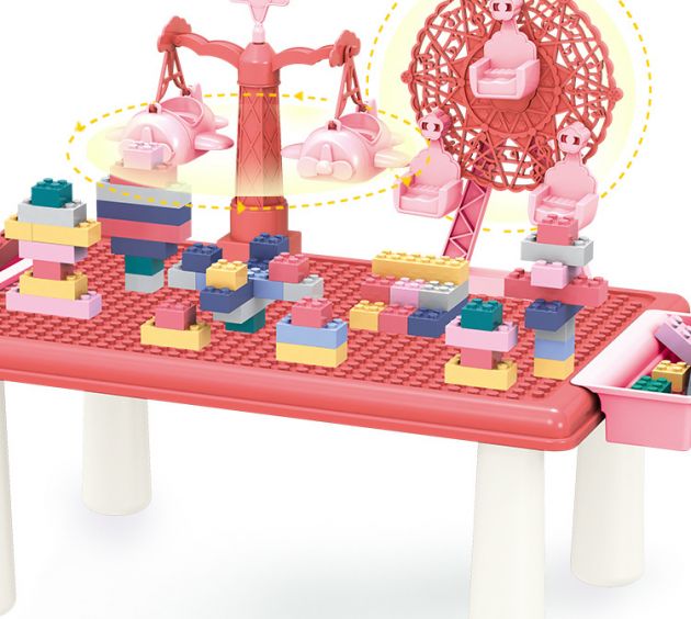 Εκπαιδευτικό Επιτραπέζιο Παιχνίδι Κατασκευής Λούνα Παρκ με Τουβλάκια 69τεμ & Τραπεζάκι