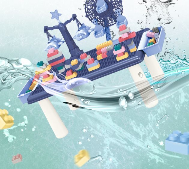 Εκπαιδευτικό Επιτραπέζιο Παιχνίδι Κατασκευής Λούνα Παρκ με Τουβλάκια 69τεμ & Τραπεζάκι