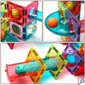 Εκπαιδευτικό Κατασκευαστικό Παιχνίδι για Παιδιά Ηλικίας 3+ Ετών με Φωτιζόμενα Μαγνητικά Τουβλάκια Κατασκευής 75 τμχ. Light Magnetic Blocks