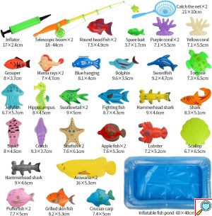 Εκπαιδευτικό Μαγνητικό Παιχνίδι Ψαρέματος με Καλάμια, Απόχες & Πισίνα για Ηλικίες 3+ Ετών