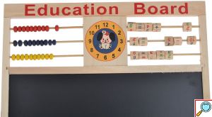 Εκπαιδευτικός Διπλός Ξύλινος Παιδικός Μαγνητικός Πίνακας & Μαυροπίνακας 44 x 32cm Ζωγραφικής Διπλής Όψης - Double Side Magnetic Board