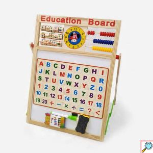 Εκπαιδευτικός Διπλός Ξύλινος Παιδικός Μαγνητικός Πίνακας & Μαυροπίνακας 44 x 32cm Ζωγραφικής Διπλής Όψης - Double Side Magnetic Board