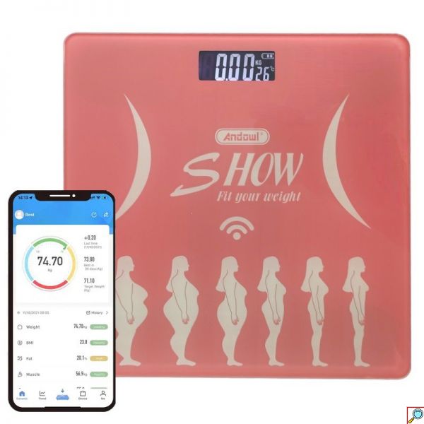Έξυπνη Ψηφιακή Ζυγαριά με Λιπομετρητή Bluetooth Εφαρμογή Κινητού για Πλήρη Έλεγχο Βάρους & Μεταβολισμού 