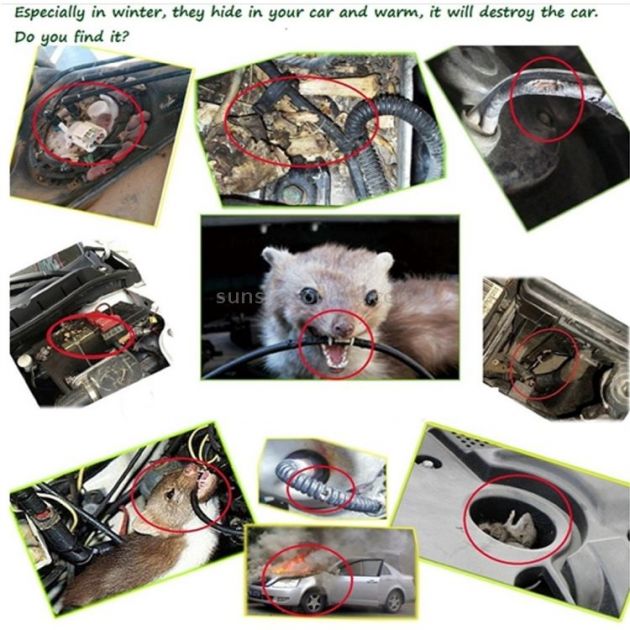 Έξυπνο Απωθητικό Τρωκτικών - Συσκευή Υπερήχων Απώθησης Ποντικιών Αυτοκινήτου 12V