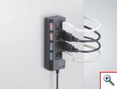 USB Hub 2.0 Hi-Speed 4 Θέσεων με διακόπτες ON/OFF και LED