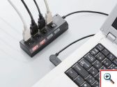 USB Hub 2.0 Hi-Speed 4 Θέσεων με διακόπτες ON/OFF και LED