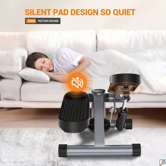 Ελλειπτικό Mini Stepper Πλάγιας Κίνησης για Εκγύμναση Όλου του Σώματος με LCD Οθόνη & Ρύθμιση ύψους - Μαύρο