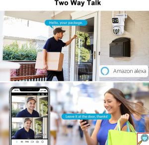 Έγχρωμη Ασύρματη Διπλή IP Κάμερα Παρακολούθησης Wi-Fi 4MP με Αμφίδρομη Επικοινωνία και Φακό - JORTAN