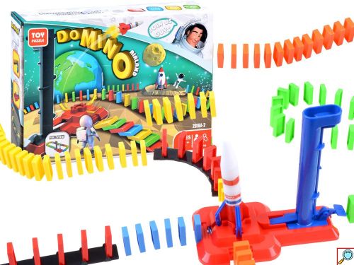 Εκπαιδευτικό Πολύχρωμο Ντόμινο 180 Τεμαχίων με Εκτόξευση Πυραύλου, Αυτοκόλλητα, Γράμματα και Μαθηματικά Σύμβολα