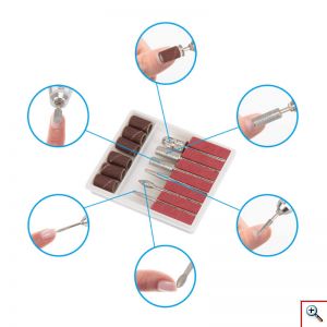 Επαγγελματικός Ηλεκτρικός Τροχός Νυχιών για Μανικιούρ Πεντικιούρ, Με Πεντάλ Ταχύτητας, 65 W Ηλεκτρική Λίμα με Ανταλλακτικά για Όλες Τις Χρήσεις ZS-711