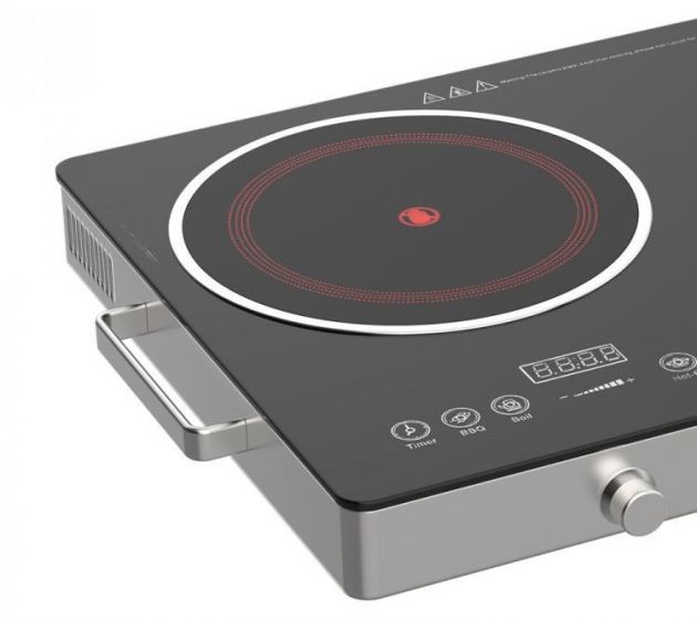 Επιτραπέζια Ηλεκτρική Διπλή Επαγωγική Εστία 2x 1800W - Με Πάνελ Αφής & Χρονόμετρο - Winning Star