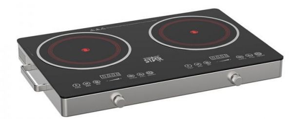Επιτραπέζια Ηλεκτρική Διπλή Επαγωγική Εστία 2x 1800W - Με Πάνελ Αφής & Χρονόμετρο - Winning Star