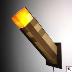 LED Επαναφορτιζόμενο Φωτιστικό σε Σχήμα Δίαυλου Minecraft - LED Minecraft Torch Lamp 28x6x6cm