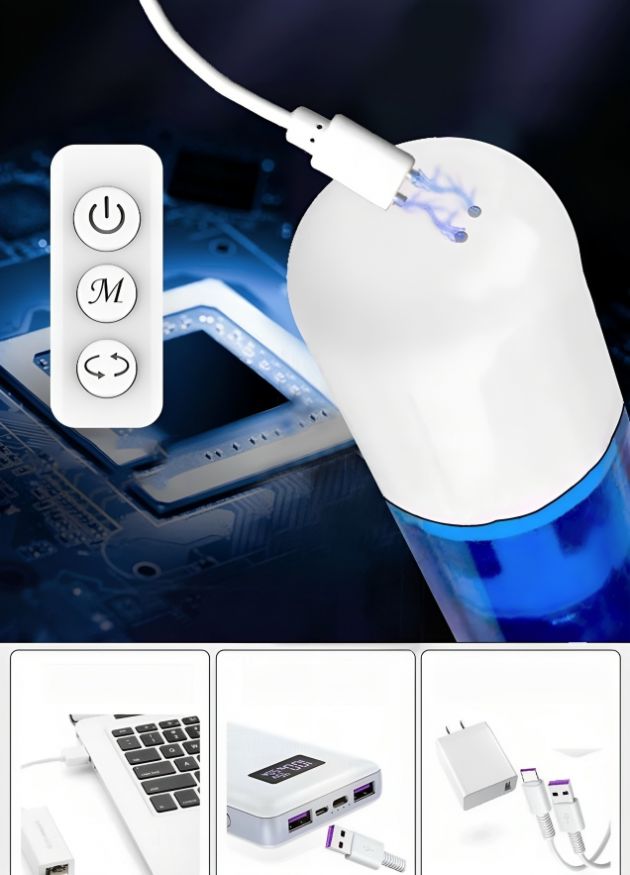 Επαναφορτιζόμενη USB Αντλία Αναρρόφησης & Επιμήκυνσης Πέους - Αυνανιστής - Αδιάβροχος με 10 Λειτουργίες Δόνησης