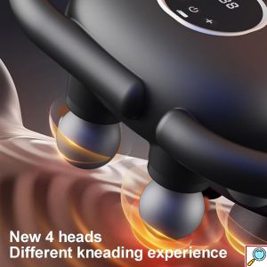 Επαναφορτιζόμενη Φορητή Συσκευή Μασάζ με 4 Κεφαλές, Ρυθμιζόμενης Έντασης 20 Επιπέδων για Όλο το Σώμα