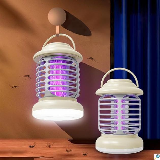 3 σε 1 Eπαναφορτιζόμενη Εντομοπαγίδα Κουνουπιών με Φωτισμό & Λειτουργία Νυχτερινού Φωτός