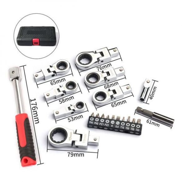 Εργαλειοθήκη Σετ Σπαστά Γερμανοπολύγωνα με Καστάνια και Κασταβίδι Σετ 20 τεμαχίων