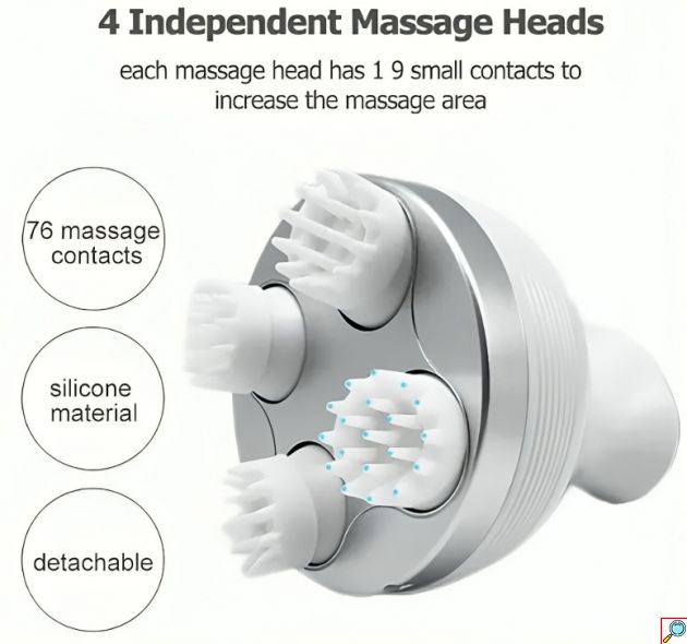 Επαναφορτιζόμενη Περιστρεφόμενη Συσκευή Μασάζ Κεφαλιού