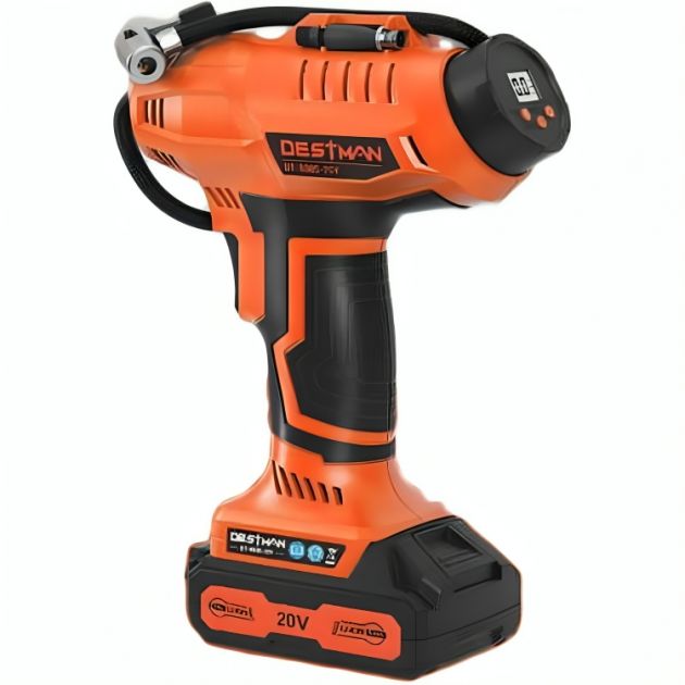 Φορητή Επαναφορτιζομένη Τρόμπα - Κομπρεσέρ Αέρα Χειρός για Ελαστικά Αυτοκινήτου, Μηχανής, Ποδηλάτου & Μπάλες - Destman