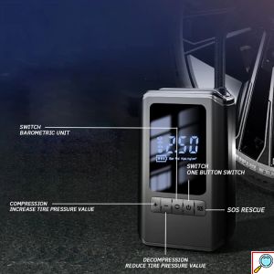 Επαναφορτιζόμενη USB Φορητή Τρόμπα - Κομπρεσέρ Αέρος με Διάφορα Ακροφύσια - 60W 130PSI