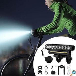 Επαναφορτιζόμενο Μπροστινό Φως Ποδηλάτου LED με Κόρνα – Αδιάβροχο, Υψηλής Φωτεινότητας με 6 Λειτουργίες