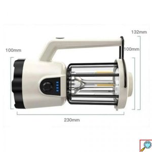 LED Επαναφορτιζόμενος Αδιάβροχος Φακός-Φανάρι με Ρύθμιση Φωτεινότητας και Εμβέλεια 300m