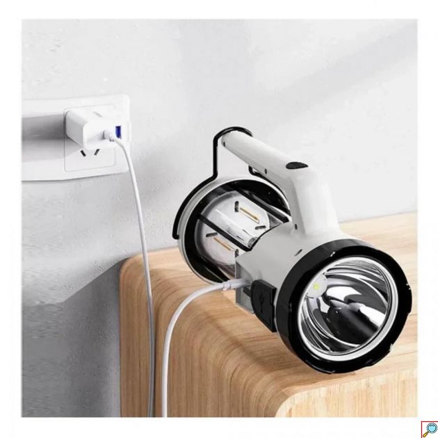 LED Επαναφορτιζόμενος Αδιάβροχος Φακός-Φανάρι με Ρύθμιση Φωτεινότητας και Εμβέλεια 300m