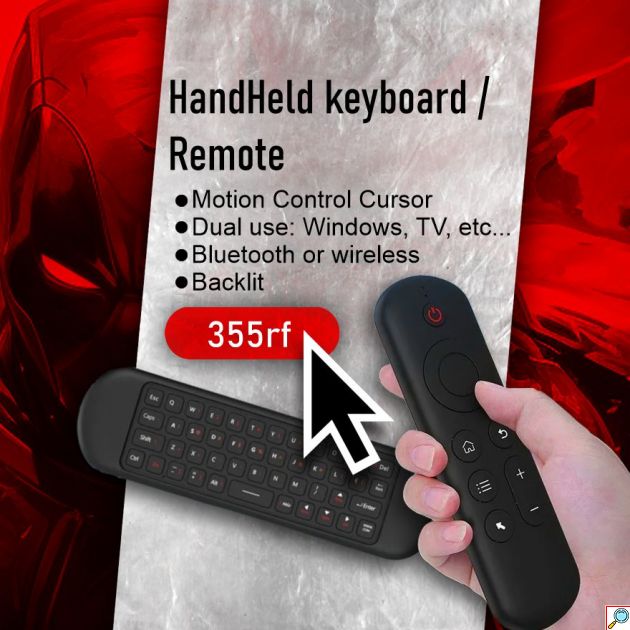 Επαναφορτιζόμενο Τηλεχειριστήριο & Ποντίκι για TV BOX με Mini Πληκτρολόγιο και Bluetooth - Air Mouse Keyboard