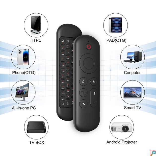 Επαναφορτιζόμενο Τηλεχειριστήριο & Ποντίκι για TV BOX με Mini Πληκτρολόγιο και Bluetooth - Air Mouse Keyboard