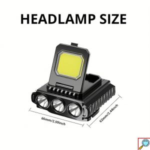 Επαναφορτιζόμενος COB LED Φακός Κεφαλής 5 σε 1 – Αδιάβροχος, με Ρυθμιζόμενο Λουράκι & USB φόρτιση